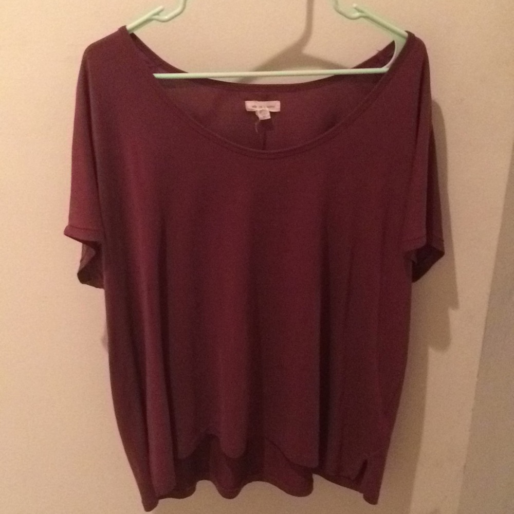 Red silk top